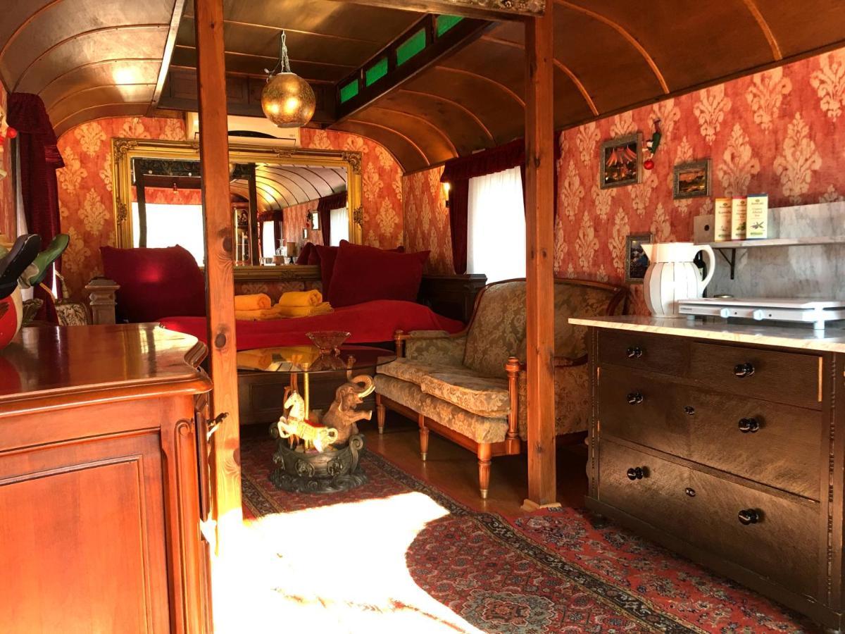 Historischer Zirkuswagen Mit Terrasse Und Blick Ins Gruene 维岑豪森 外观 照片